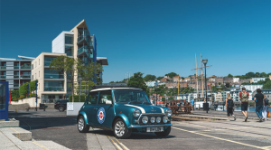 Classic Mini road trip Mini Bristol harbour